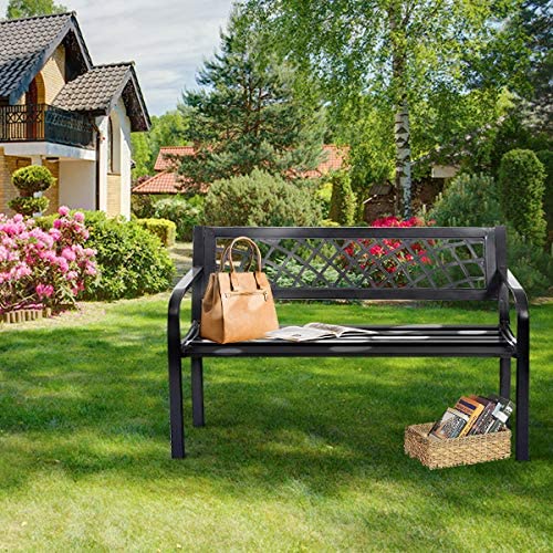 Metal Frame Outdoor Bench with 280 KG Load Capacity