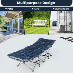 Outdoor Camping Cot Pads Crystal Velvet Sleeping Pads Mattress-Blue