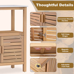 Outdoor Potting Bench with Resin Tabletop and Storage Shelf