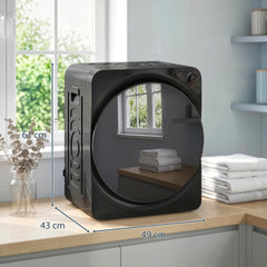 HOMCOM 5kg Vented Tumble Dryer, 1000W Compact Tumble Dryer with 5 Drying Modes, Stainless Steel Tub, Black