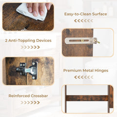 Close up details of the over the toilet storage cabinet construction and fittings