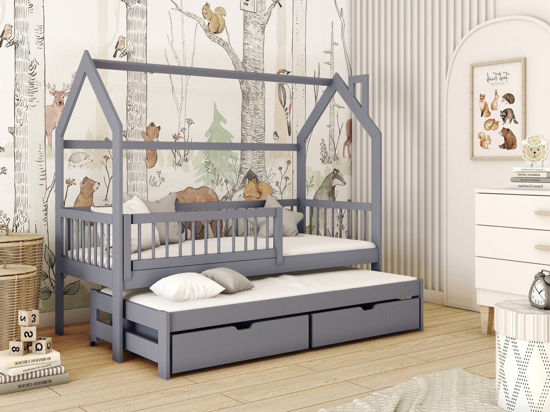 Wooden Single Bed Papi With Trundle - product image 5