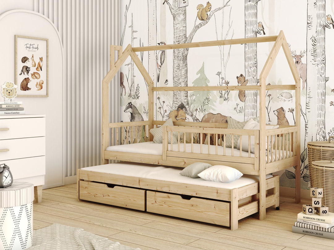Wooden Single Bed Papi With Trundle - product image 9
