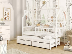 Wooden Single Bed Papi With Trundle - product image 3