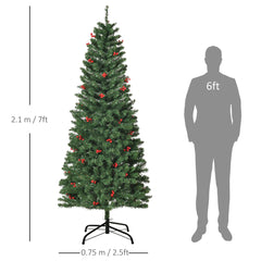 Diagram showing the height and width of the artificial pencil Christmas tree next to a person