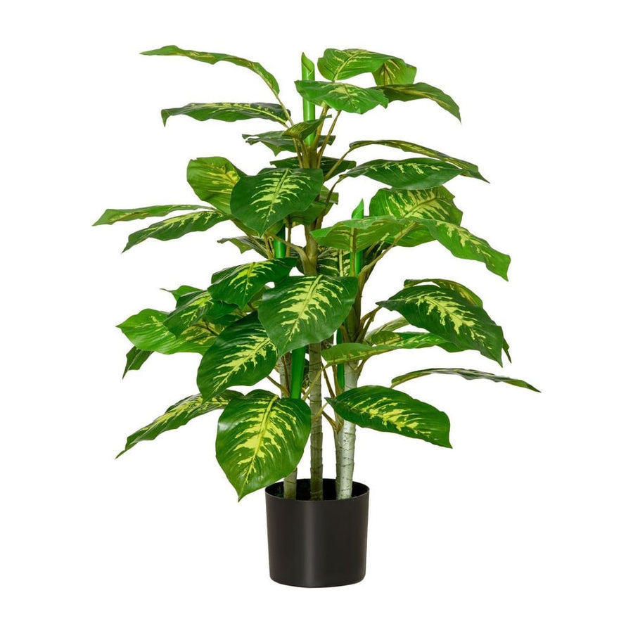 HOMCOM Faux Rose Plants, with Pots