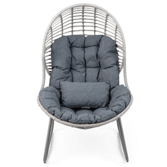 PE Wicker Egg Chair with Removable Seat and Back Cushion for Indoor Outdoor-grey