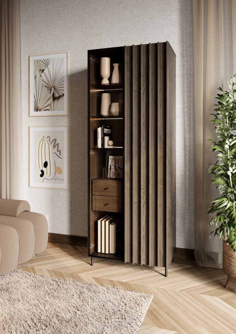 Piemonte PE-02 Tall Display Cabinet 73cm - product image 5