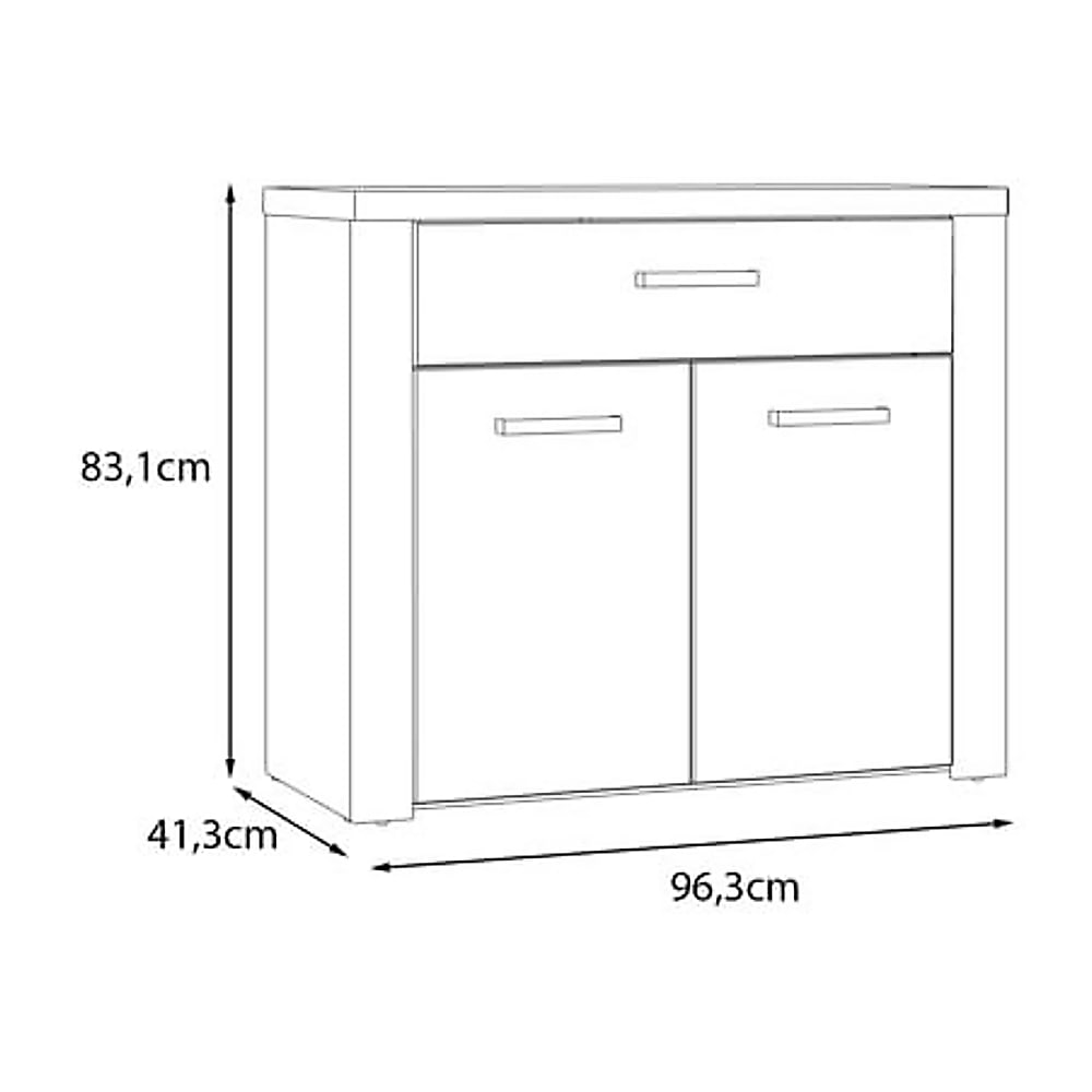 Portland Sideboard Cabinet 96cm in Oak Sand, image 4