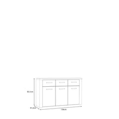 Portland Sideboard Cabinet 136cm in Oak Sand, image 4