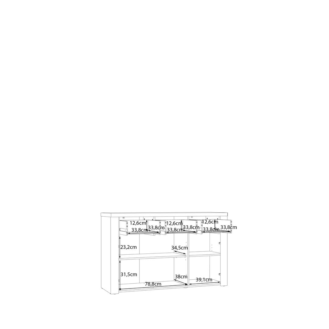 Portland Sideboard Cabinet 136cm in Oak Sand, image 5