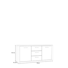 Portland Sideboard Cabinet 196cm in Oak Sand, image 4