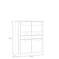 Portland Display Cabinet 126cm in Oak Sand, image 4