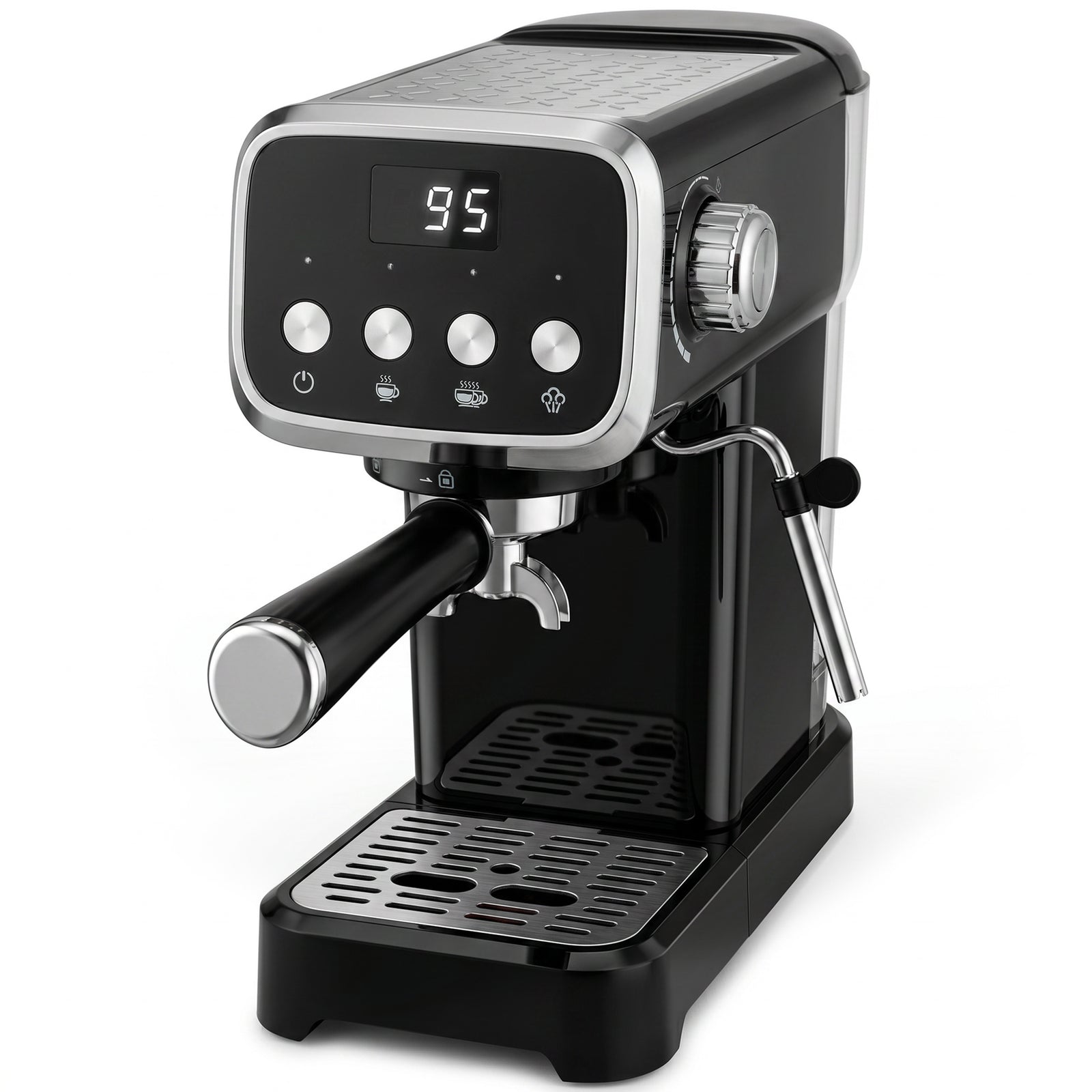 HOMCOM Espresso Machine, 20-Bar Cappuccino Coffee Maker with Frother Wand, 1.2 L Water Tank, Black