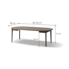 Plot PT-04 Extendable Dining Table 120cm