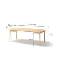 Plot PT-04 Extendable Dining Table 120cm