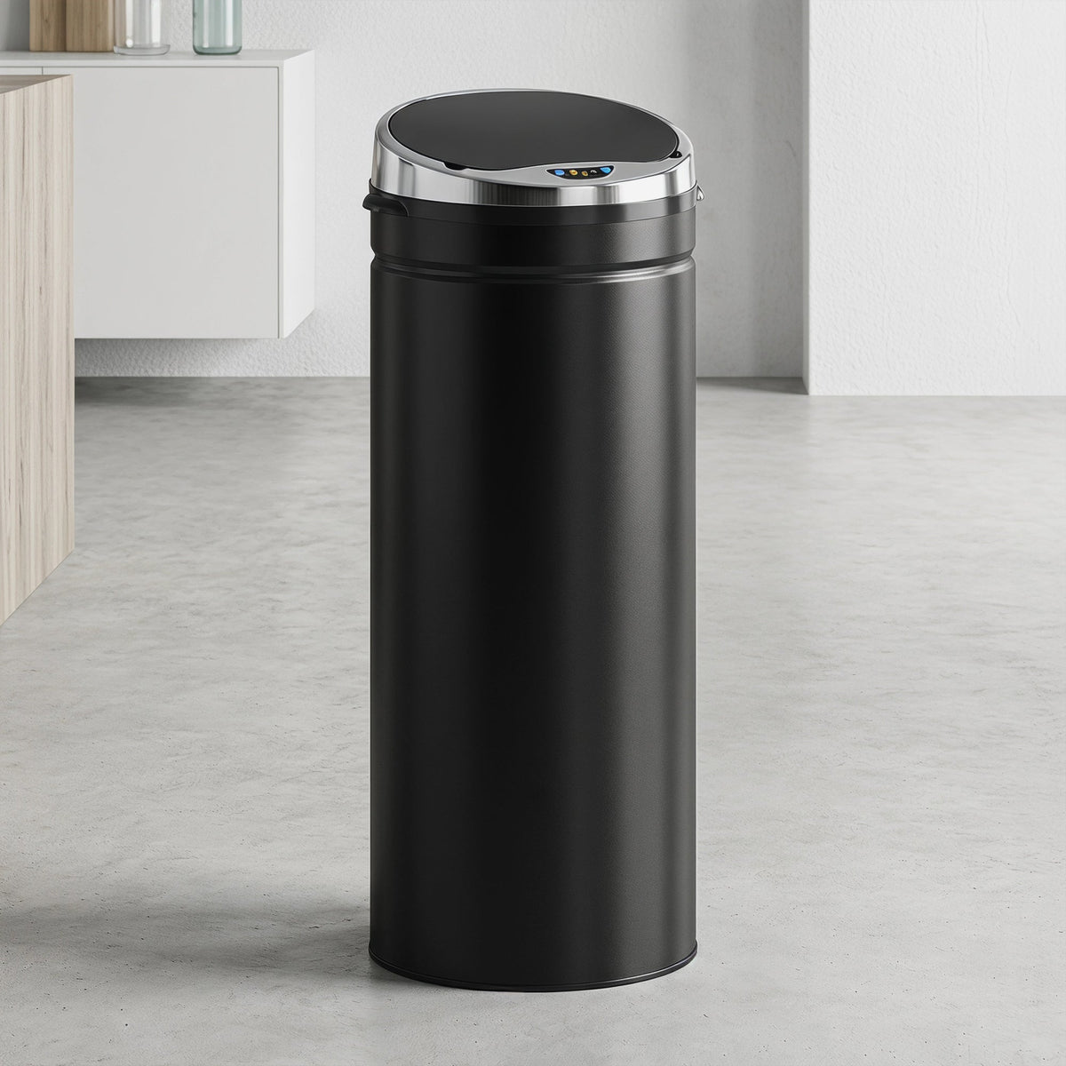HOMCOM 50L Automatic Motion Sensor Rubbish Bin with Fingerprint Resistant, Stainless Steel, Black