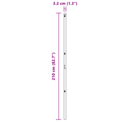 vidaXL Embedded Fence Post 7 pcs Grey Powder-Coated Steel 6