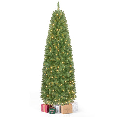 Pencil Christmas Tree with 250 LED Lights and 708 Branch Tips for Holiday