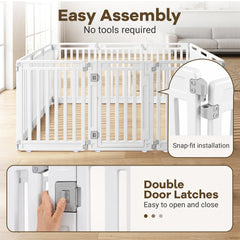 Plastic Pet Fence with Door Lock for Small Medium Dogs Puppy-12 Panels