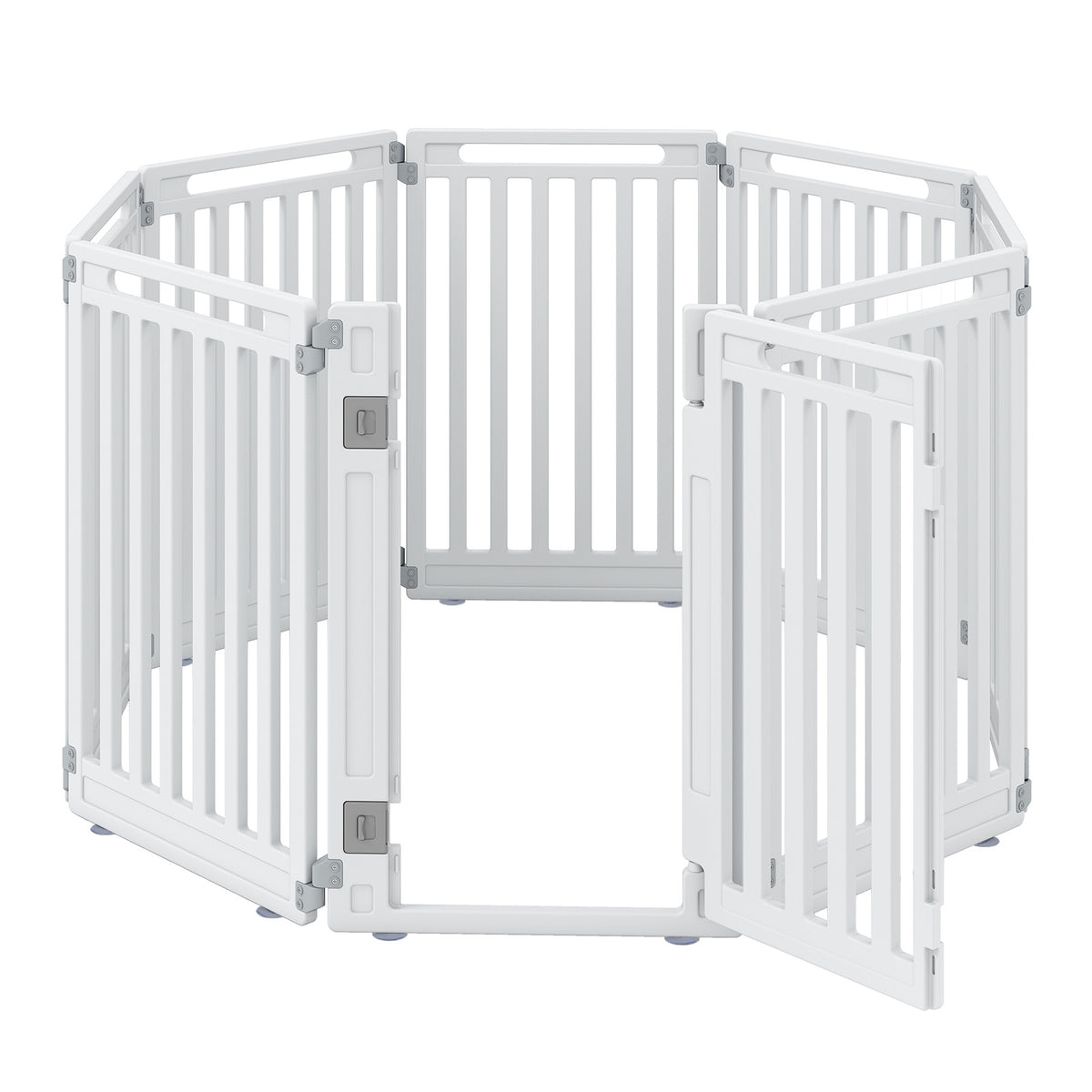Plastic Pet Fence with Door Lock for Small Medium Dogs Puppy-8 Panels