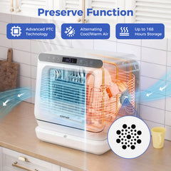 Portable Dishwasher with Preserve Function and 6 Programs