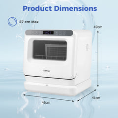 Portable Dishwasher with Preserve Function and 6 Programs
