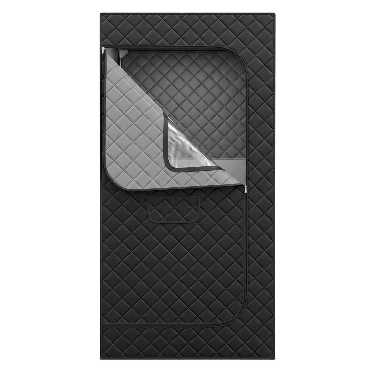 Portable Far Infrared Sauna Box for Home with Heated Foot Pad-Black