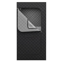 Portable Far Infrared Sauna Box for Home with Heated Foot Pad-Black
