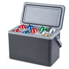 Portable Hard Cooler 12 L Injection Molded Insulated Ice Chest with Easy-Grip Handle-Grey