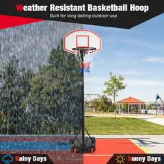 Portable Basketball Hoop with Wheels and 28" Backboard for Kids Youth Adults and Family