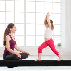 Portable Folding Gymnastic Beam with Carrying Handles-Black