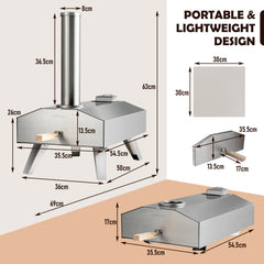 Portable Outdoor Stainless Steel Pizza Oven for Camping Picnic