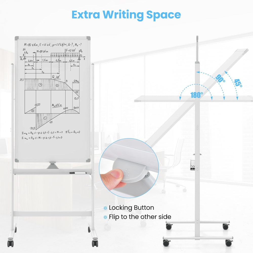 The home office board showing the mechanism to flip and lock the writing surface