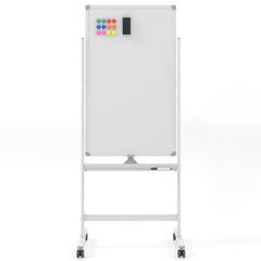 The home office board standing upright with magnets and an eraser attached