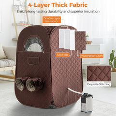 Portable Steam Sauna Tent in Brown