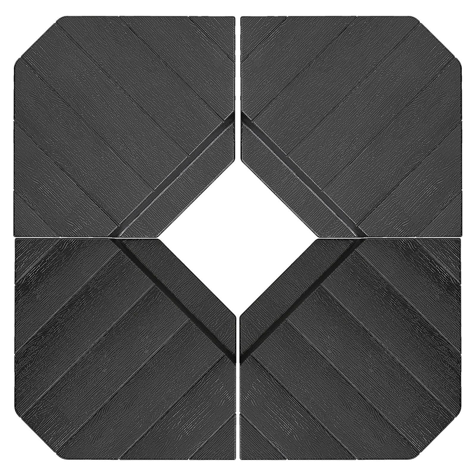 Outsunny Umbrella Weights for Cantilever Parasols, Set of 4 Heavy Duty Parasol Base Stand Weights, 80kg Sand or 60kg Water Filled, Black