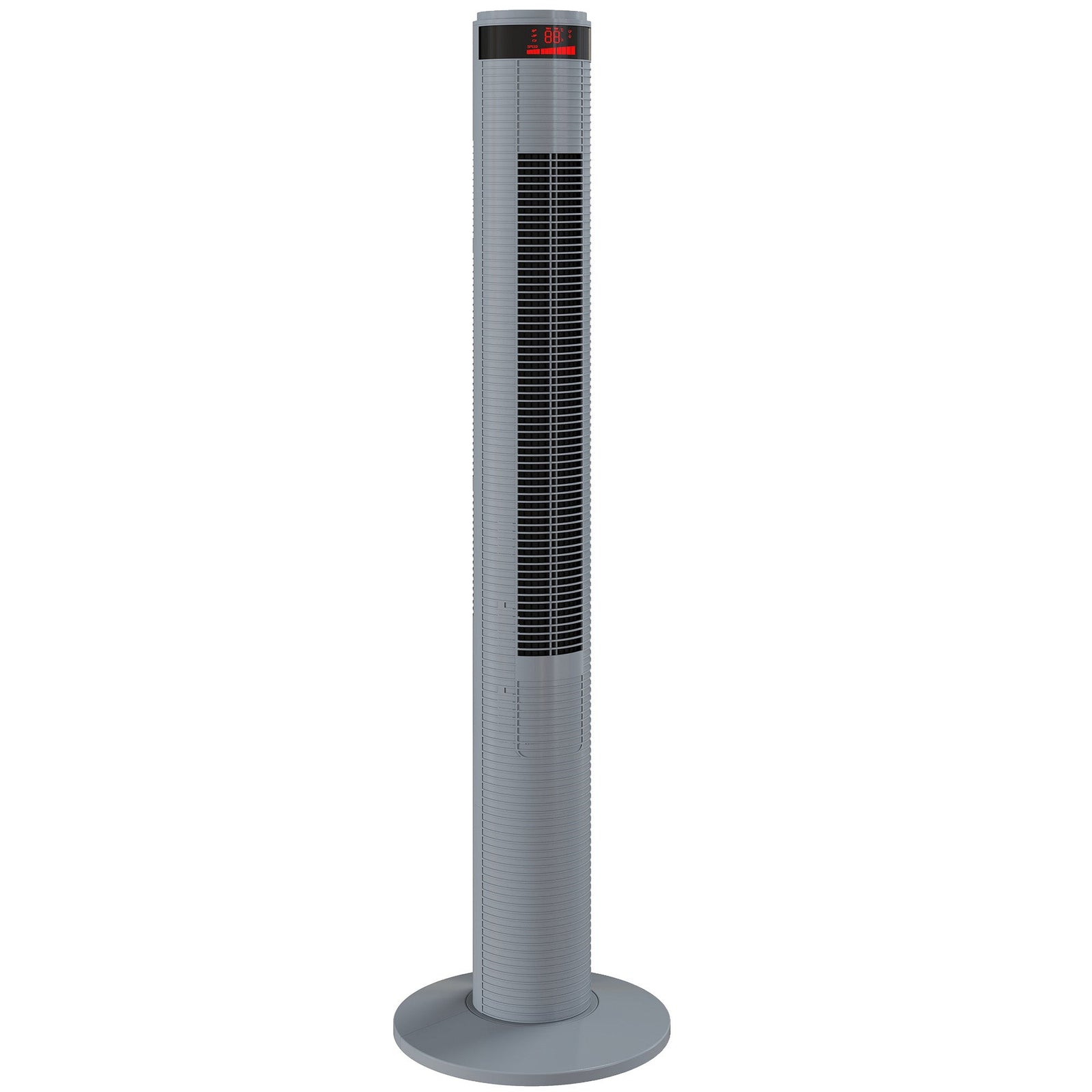 HOMCOM Oscillating Tower Fan Remote Control 3 Speed Modes Cooling Machine, Grey