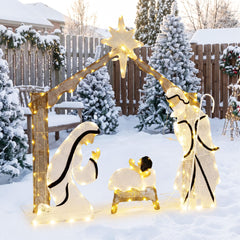 Pre-Lit Artificial Crystal Holy Family Decoration, image 3