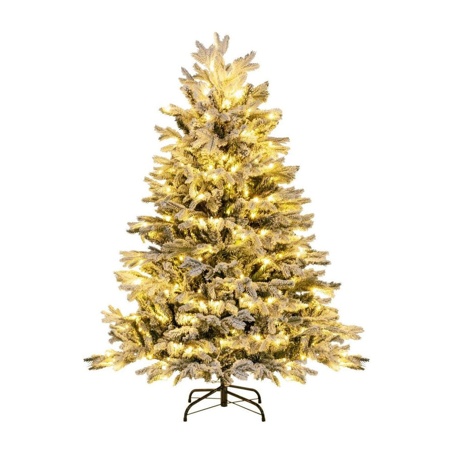 Pre-Lit Artificial Christmas Tree with PE PVC Branch Tips and Warm White LED Lights-4.5 ft