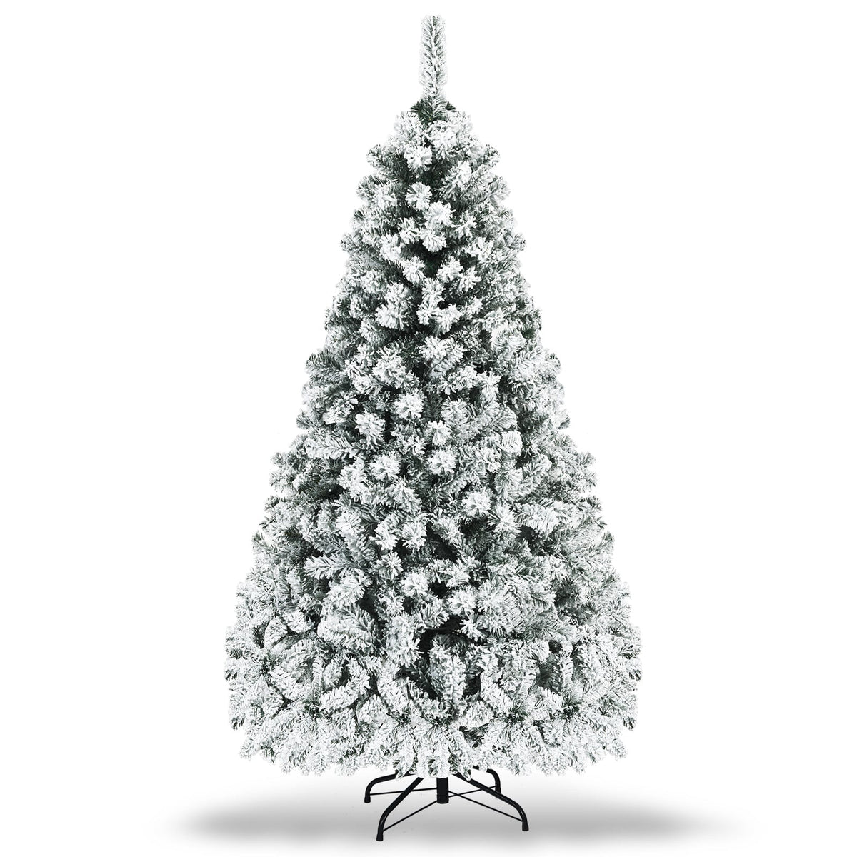 Pre-Lit Flocked Snow Hinged Pine Tree, image 4
