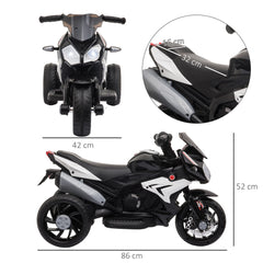 HOMCOM Kids Electric Motorcycle Ride-On Toy, with Three Wheels, Music, Horn, Lights