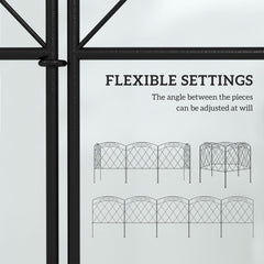 Outsunny 3m Decorative Metal Garden Fence - Diamond and Swirl Pattern