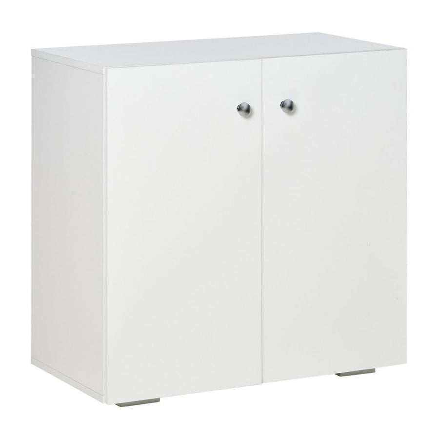 HOMCOM Storage Cabinet w/ Two Shelves Wooden Sideboard Freestanding Kitchen Cupboard Bookcase - White