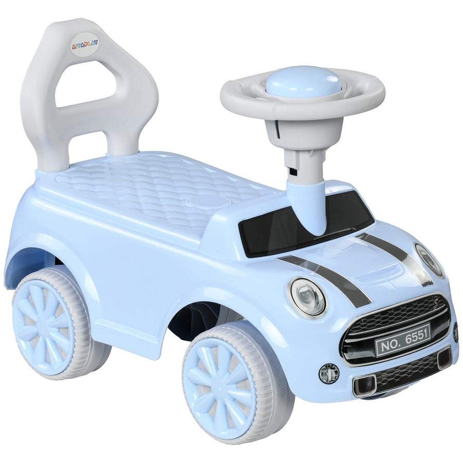 AIYAPLAY Foot To Floor Ride On Car in Light Blue