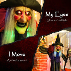 Outsunny 160cm Lifelike Moving Witch Decoration - Multi