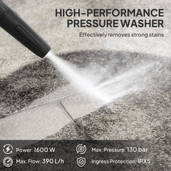 Outsunny 1600W 130-Bar Pressure Washer - Green
