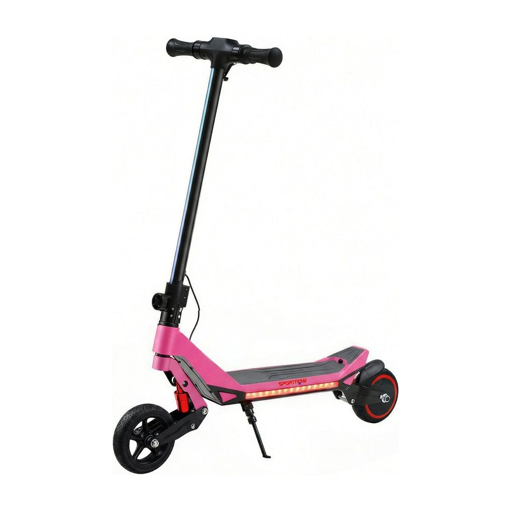 SPORTNOW Electric Scooter for Kids, foldable e scooter in pink with LED display and RGB lights