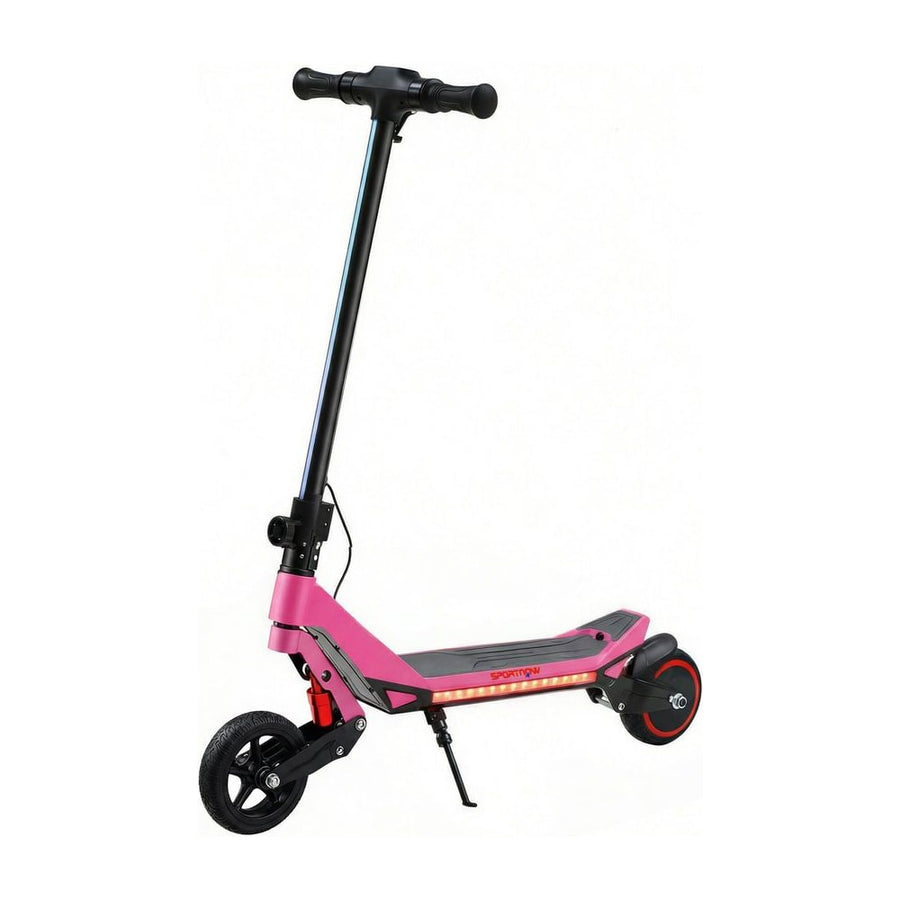 SPORTNOW Electric Scooter for Kids, foldable e scooter in pink with LED display and RGB lights