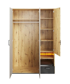 Qubic 02 Hinged Wardrobe 130cm with LED - product image 2